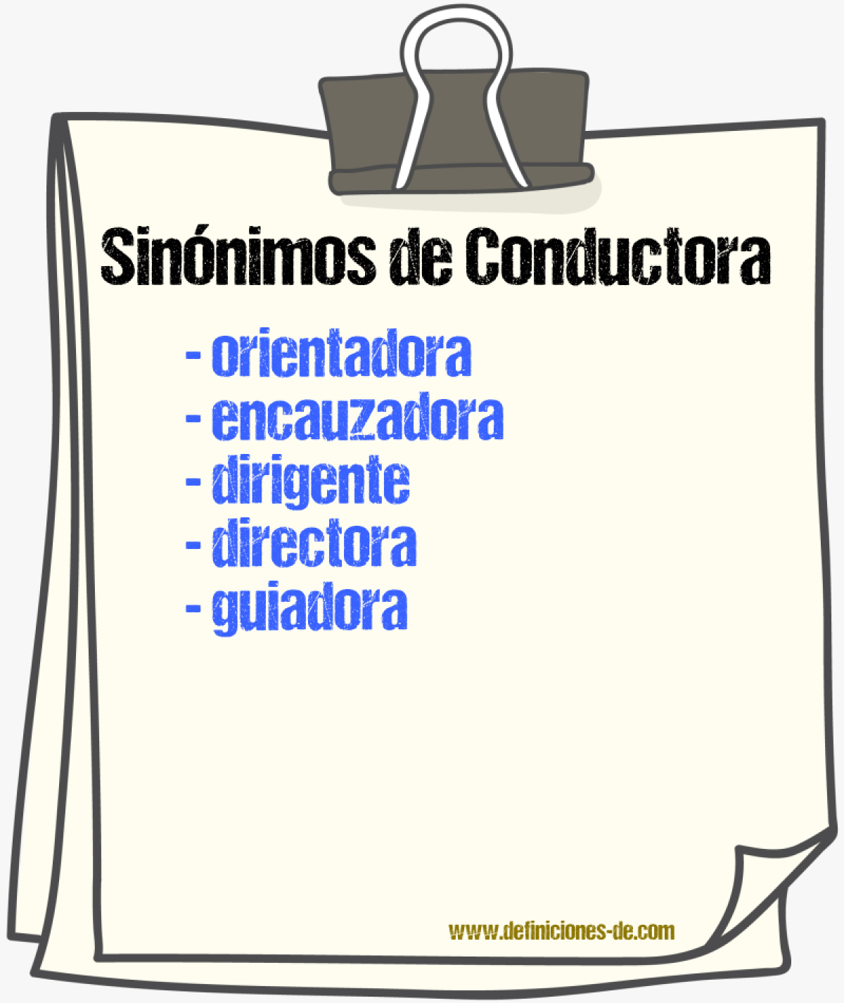Sinónimos de conductora
