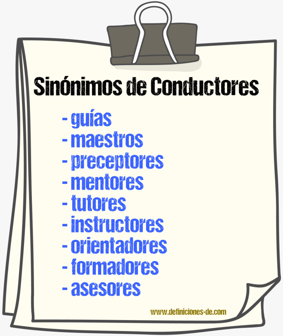 Sinónimos de conductores