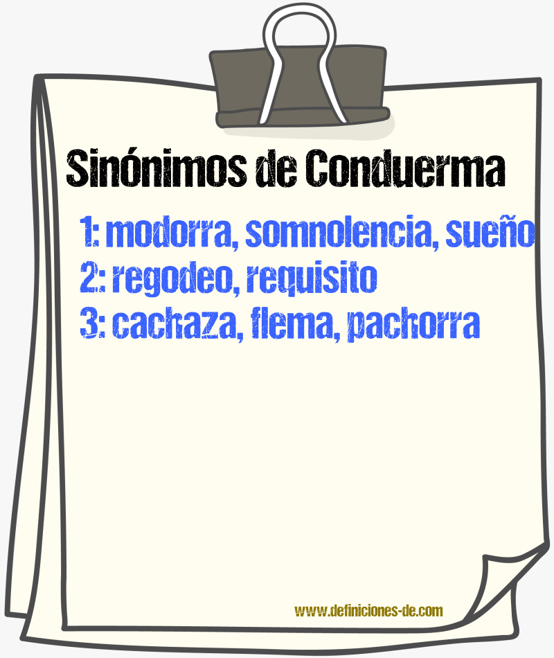 Sinnimos de conduerma