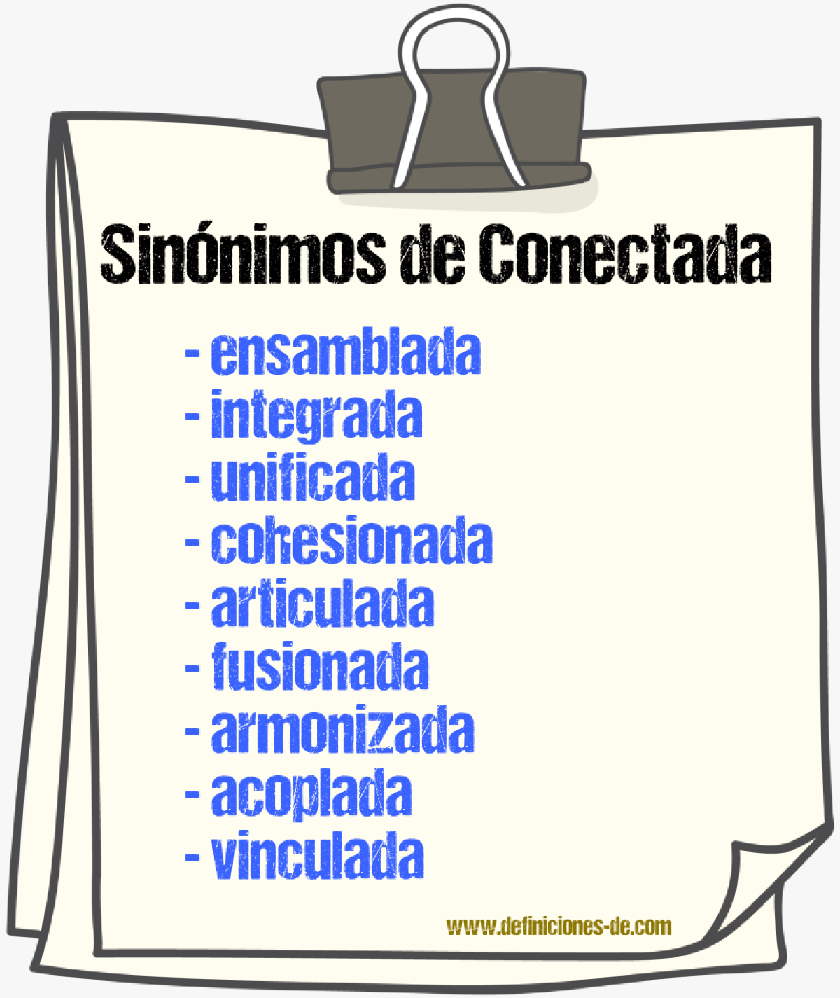 Sinónimos de conectada