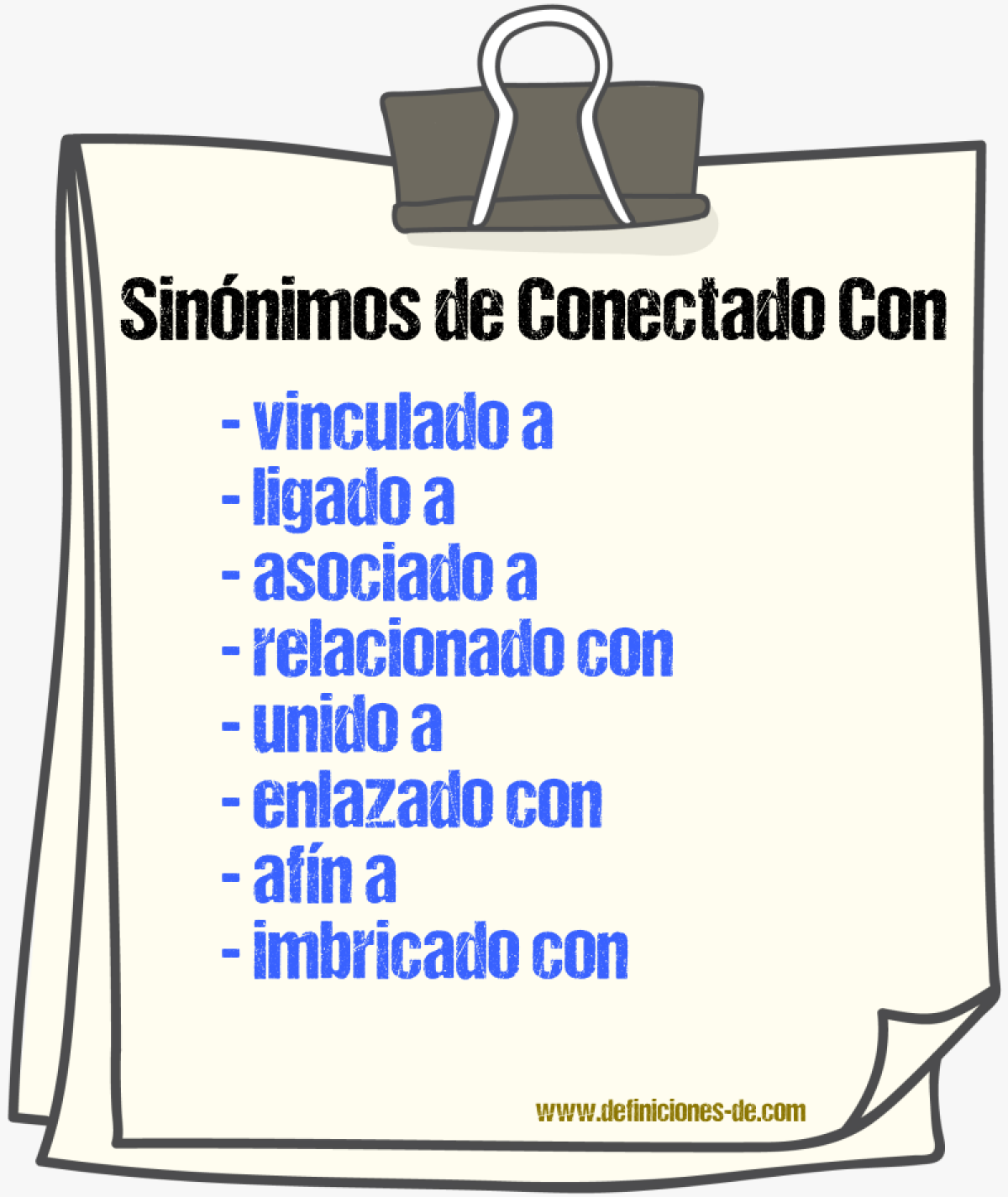 Sinónimos de conectado con