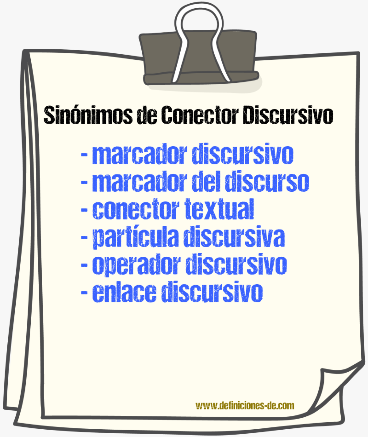Sinónimos de conector discursivo