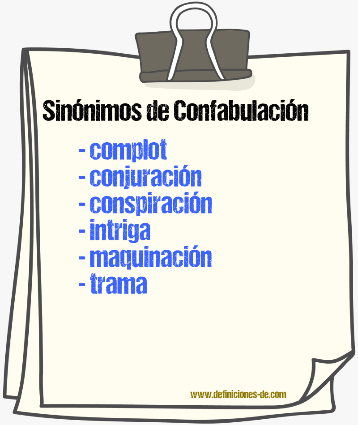 Sinnimos de confabulacin