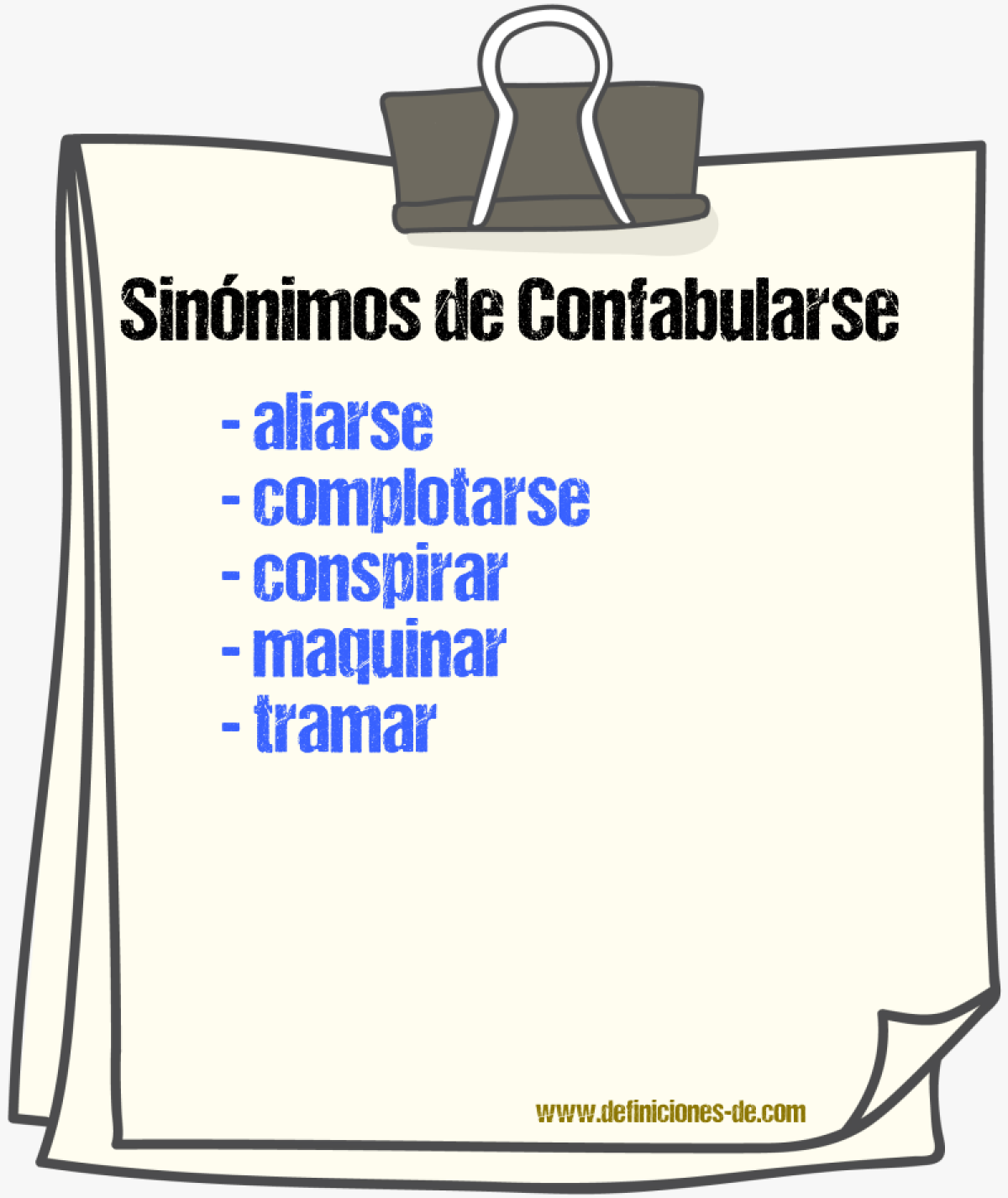 Sinnimos de confabularse