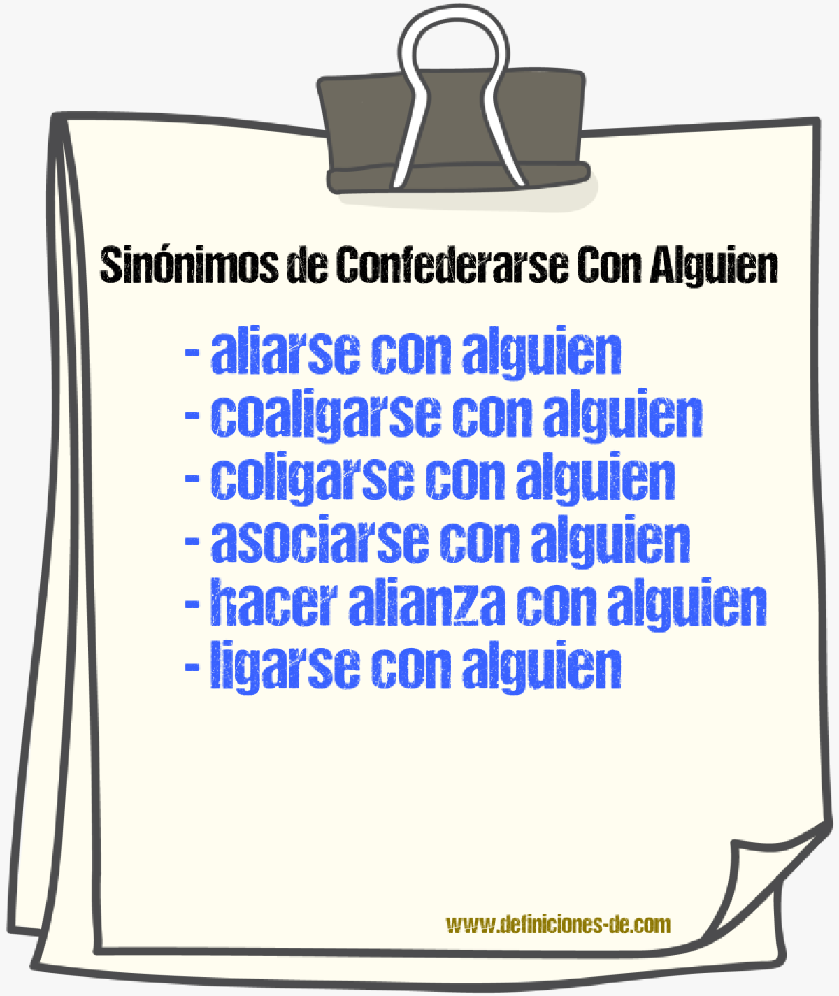 Sinónimos de confederarse con alguien
