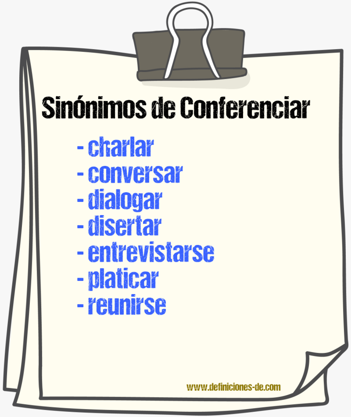 Sinnimos de conferenciar