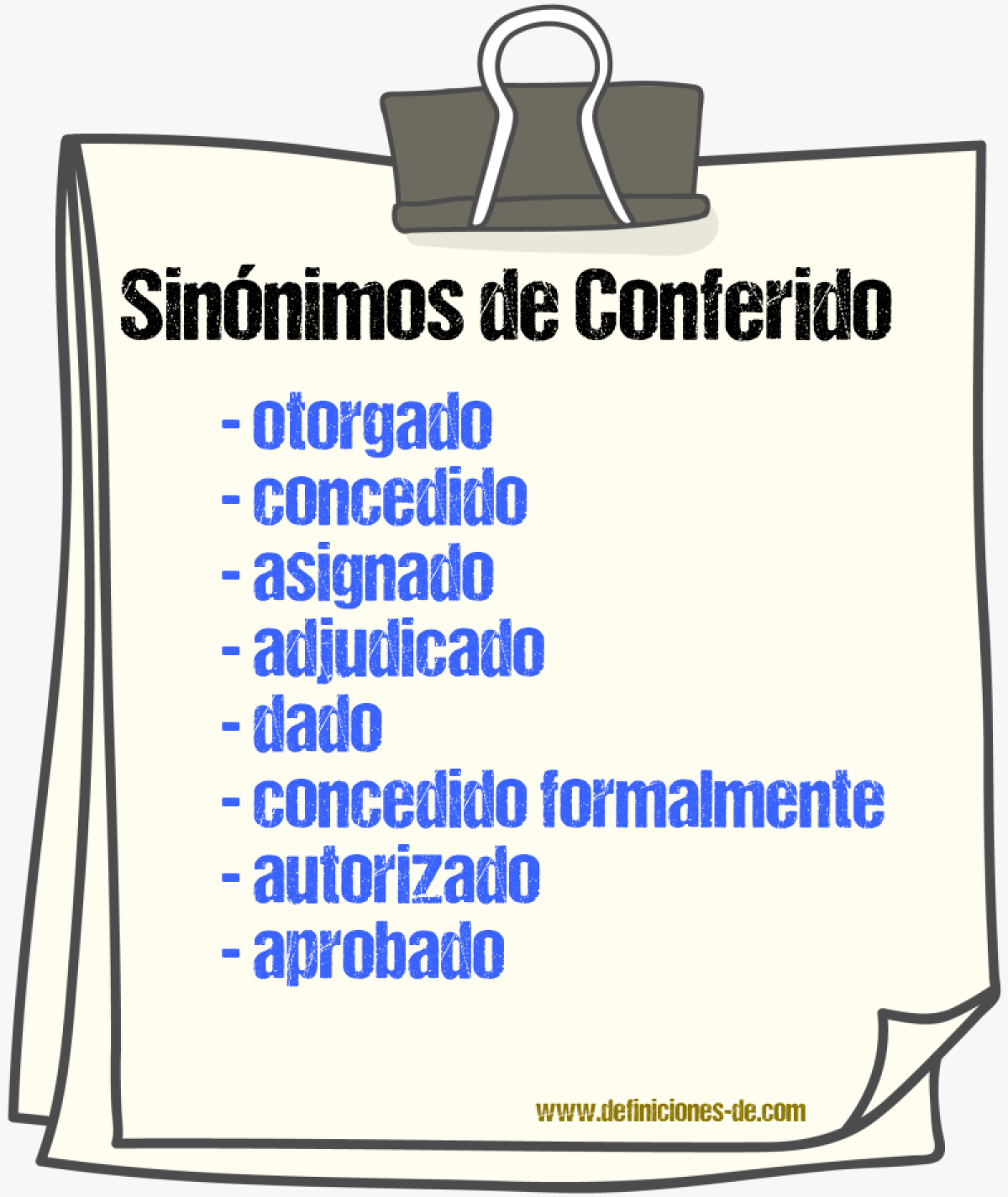 Sinónimos de conferido