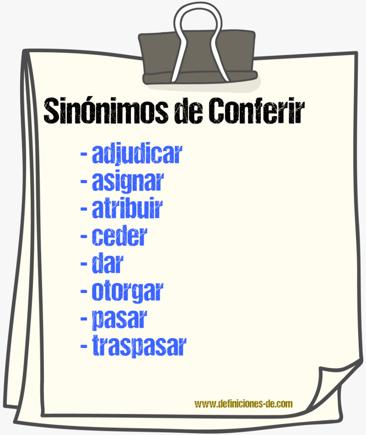 Sinnimos de conferir