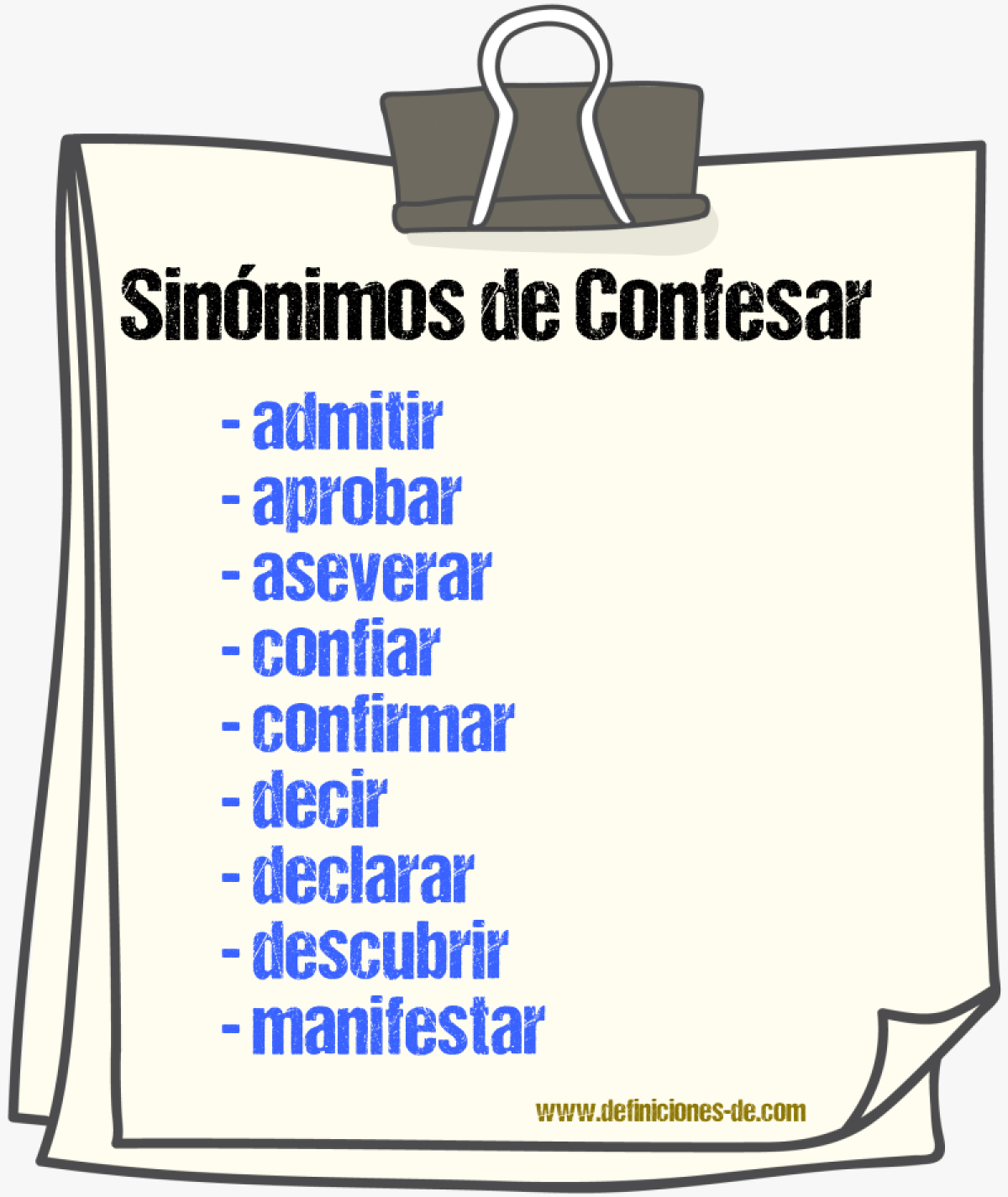 Sinónimos de confesar
