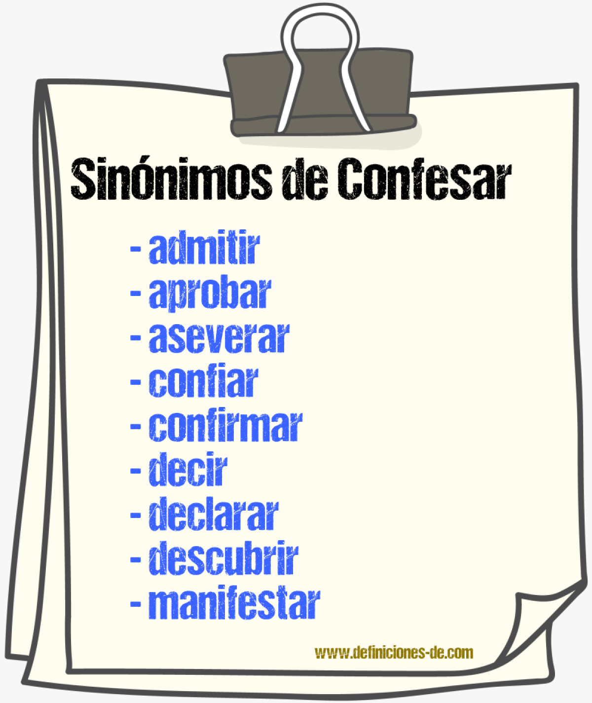 Sinnimos de confesar