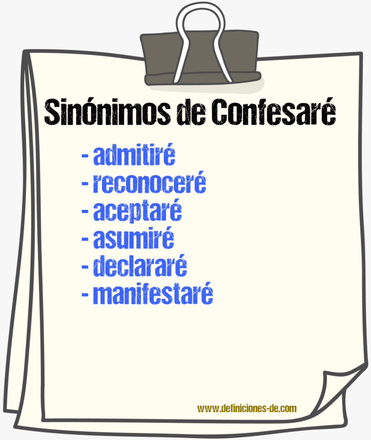 Sinónimos de confesaré