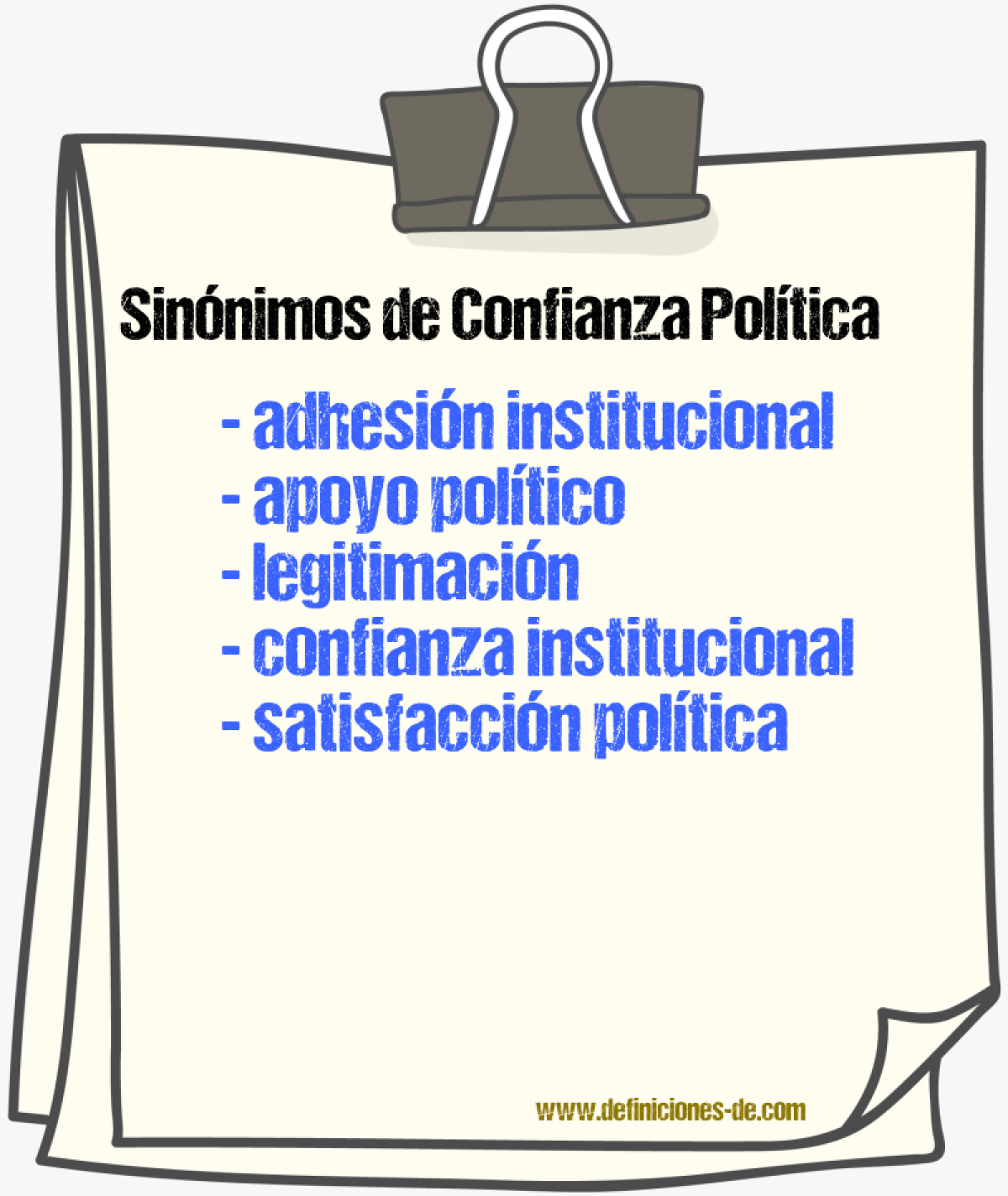 Sinónimos de confianza política