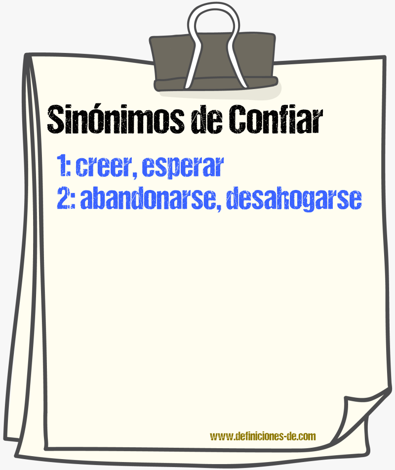 Sinnimos de confiar