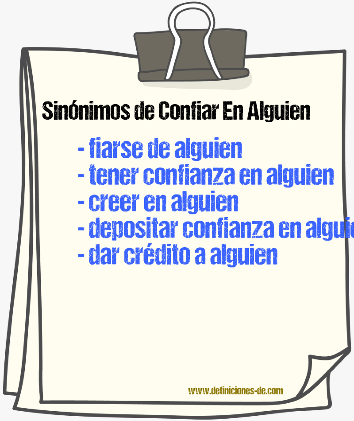 Sinónimos de confiar en alguien