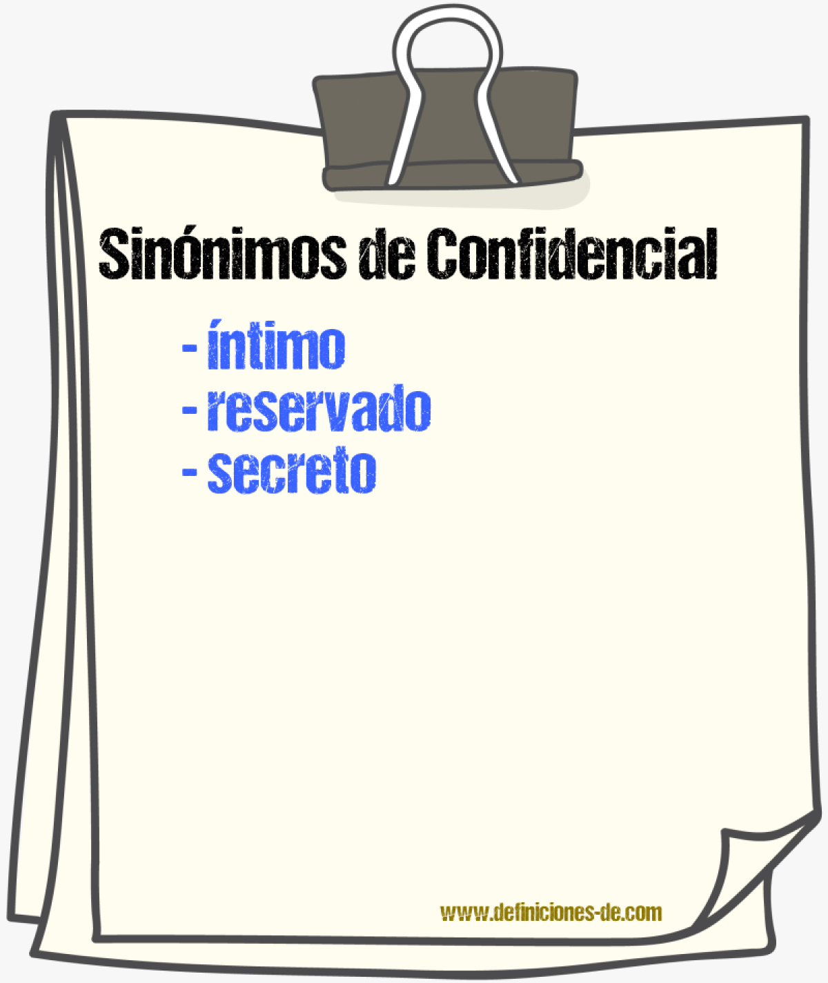 Sinónimos de confidencial