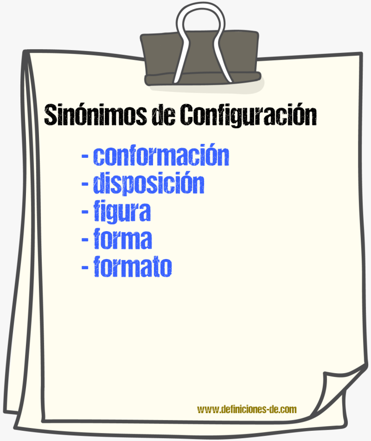 Sinnimos de configuracin