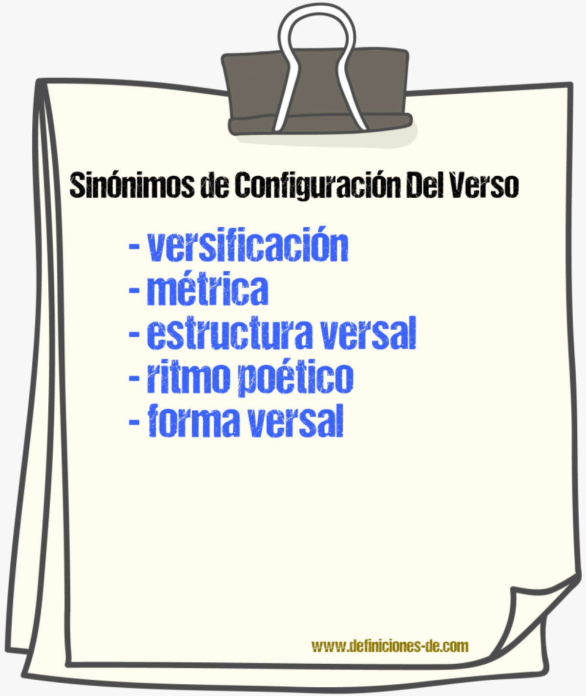 Sinónimos de configuración del verso