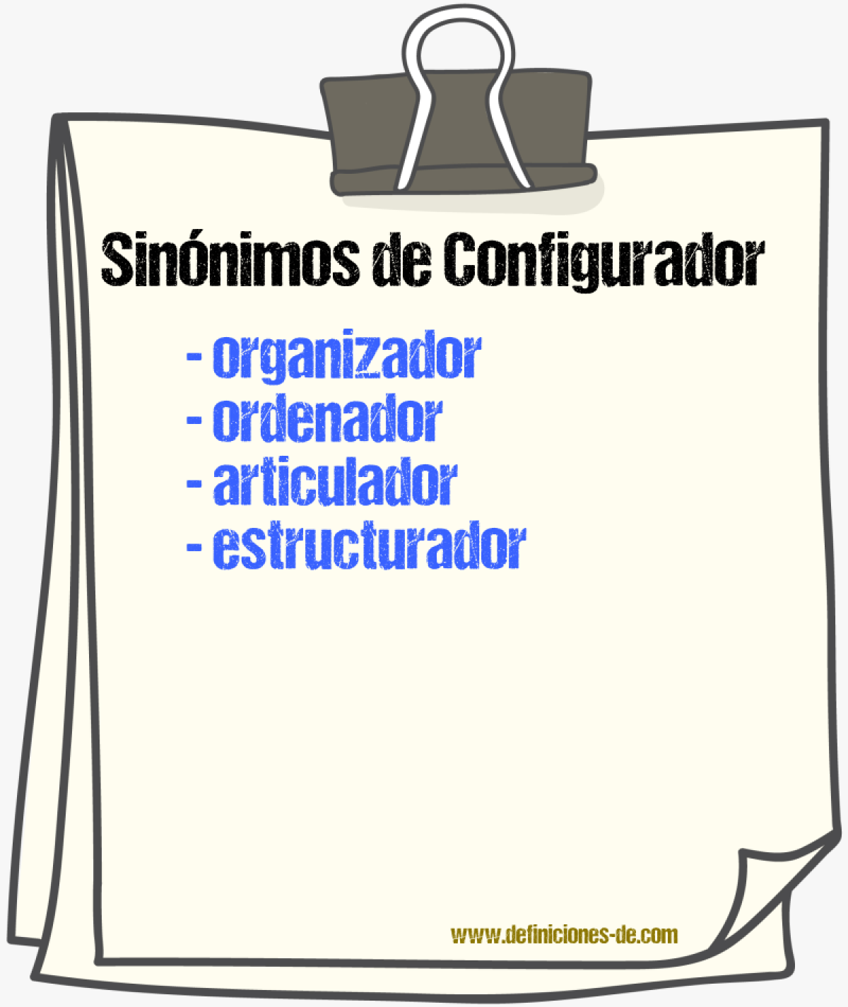 Sinónimos de configurador