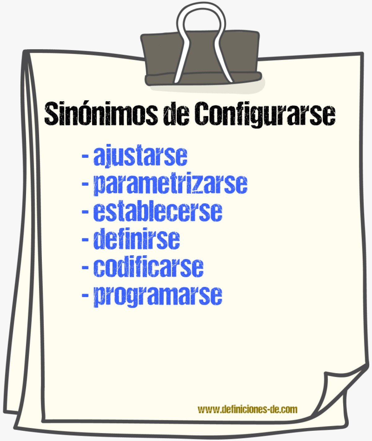 Sinónimos de configurarse