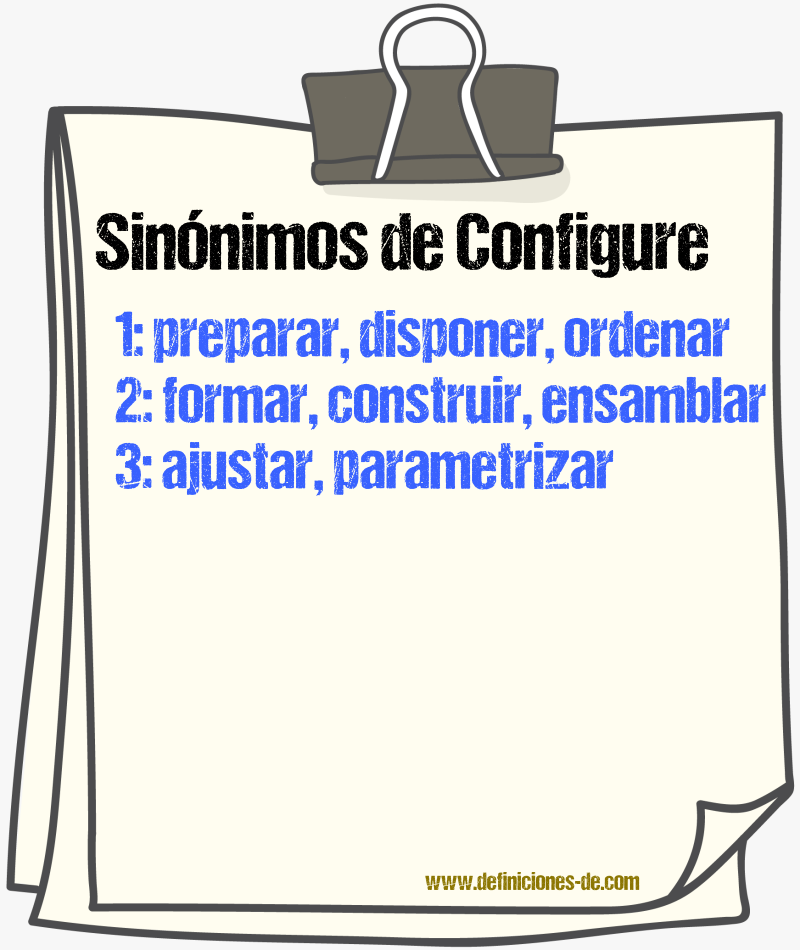 Sinónimos de configure