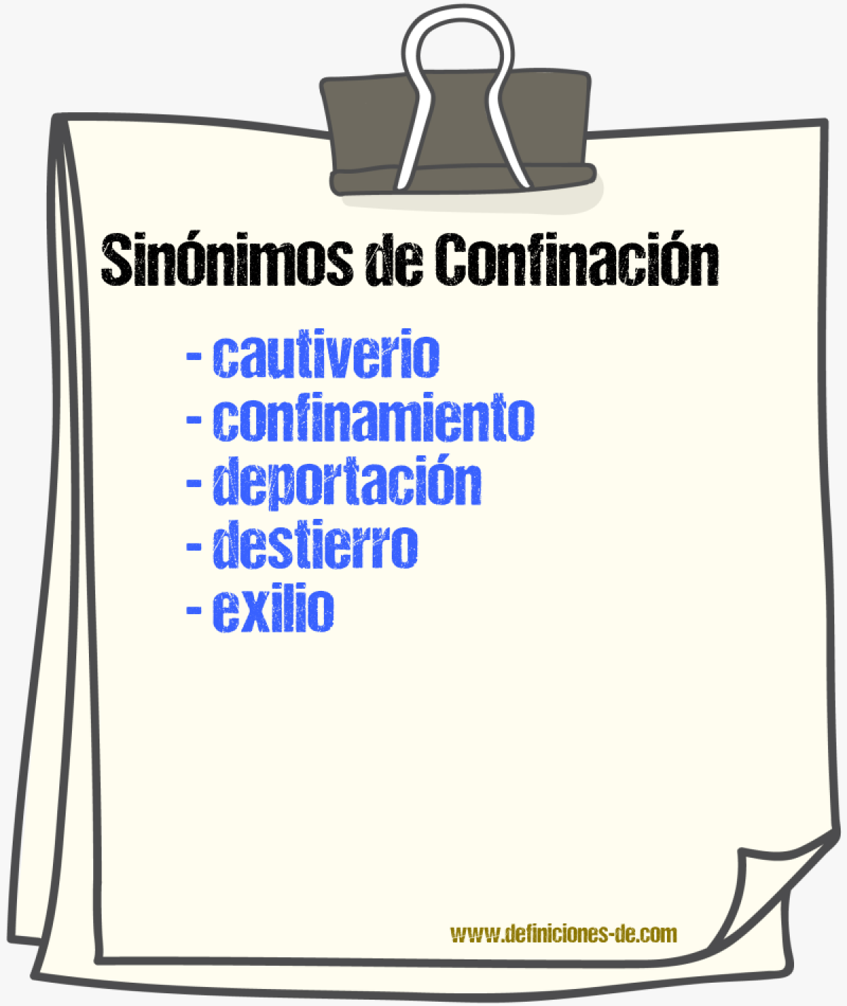 Sinnimos de confinacin