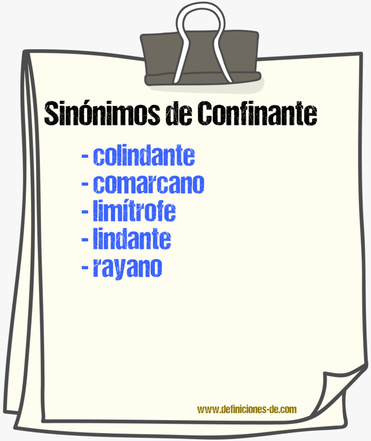 Sinnimos de confinante