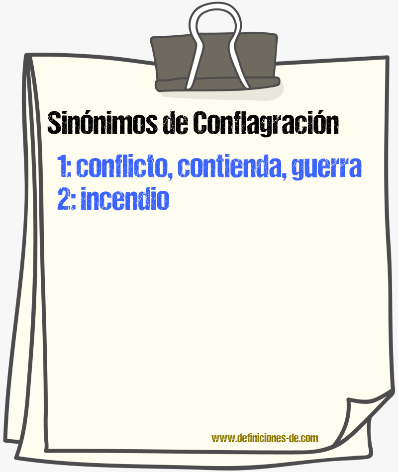 Sinnimos de conflagracin