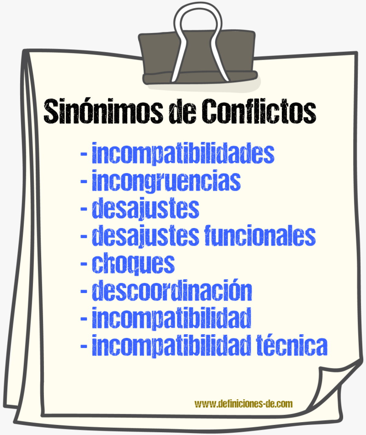 Sinónimos de conflictos
