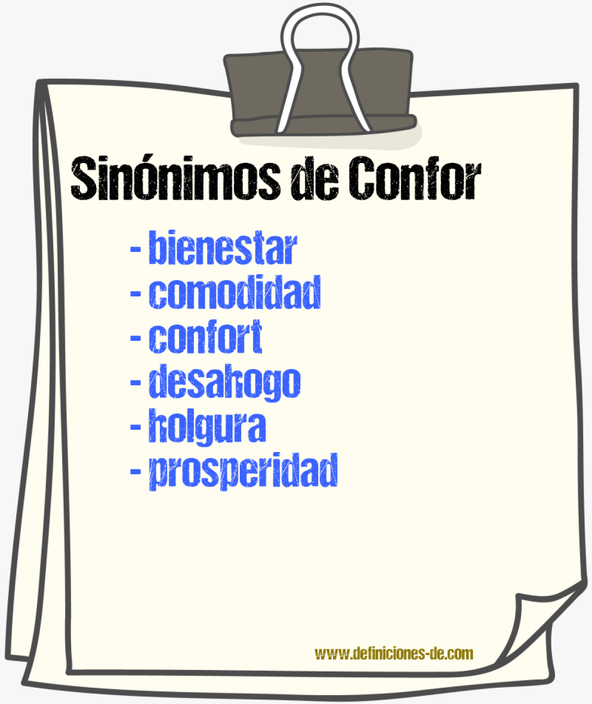 Sinnimos de confor