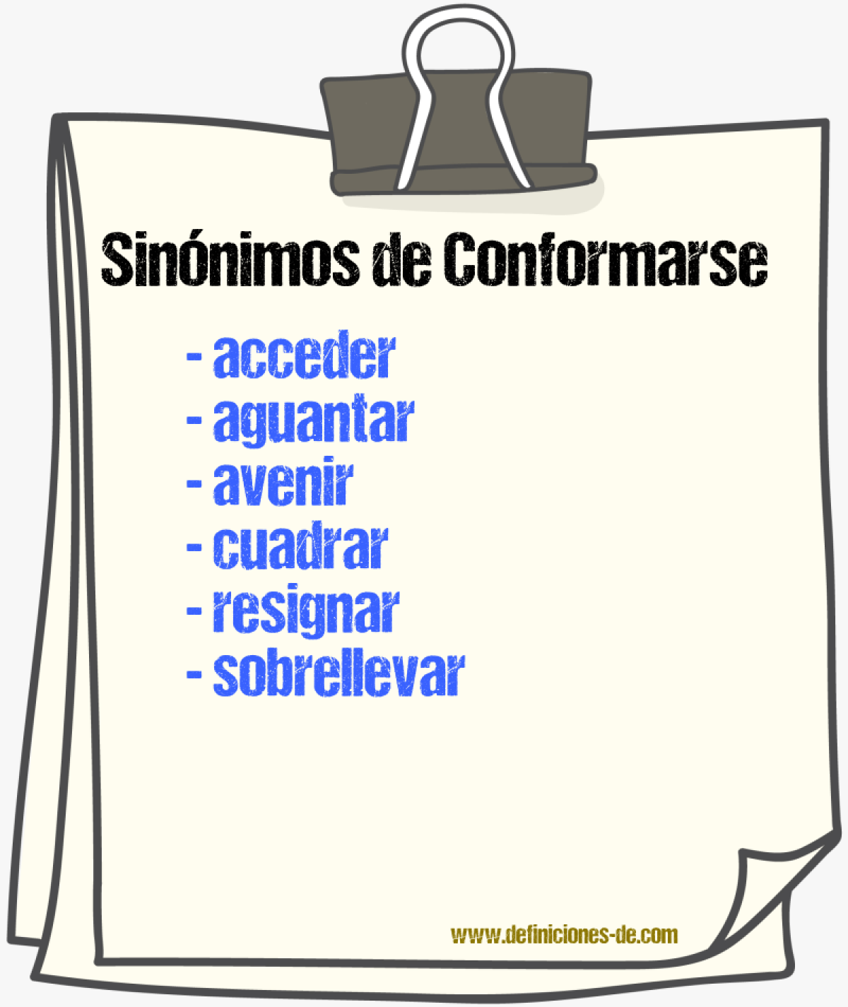 Sinnimos de conformarse