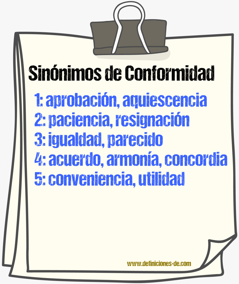 Sinónimos De Conformidad