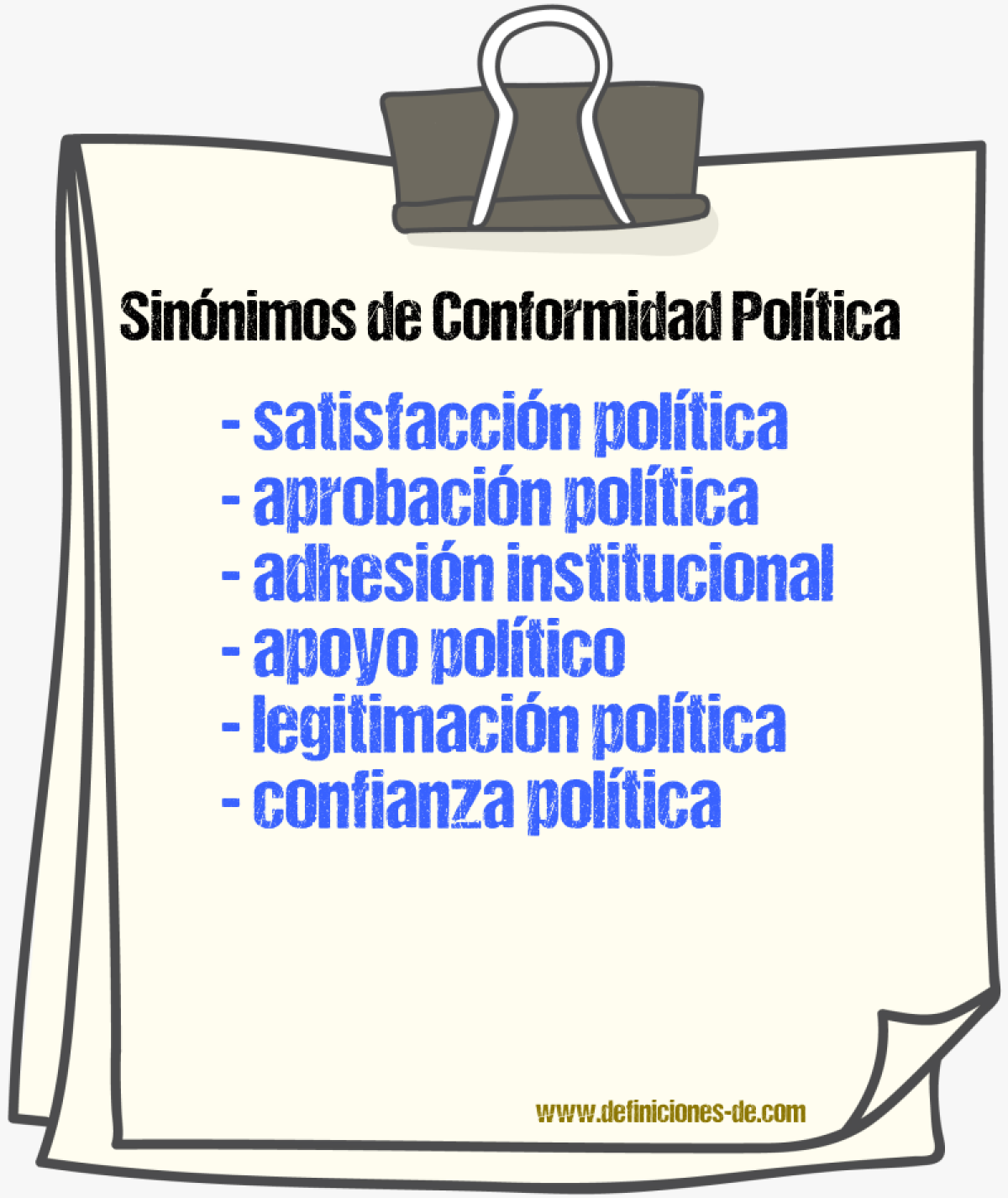 Sinónimos de conformidad política