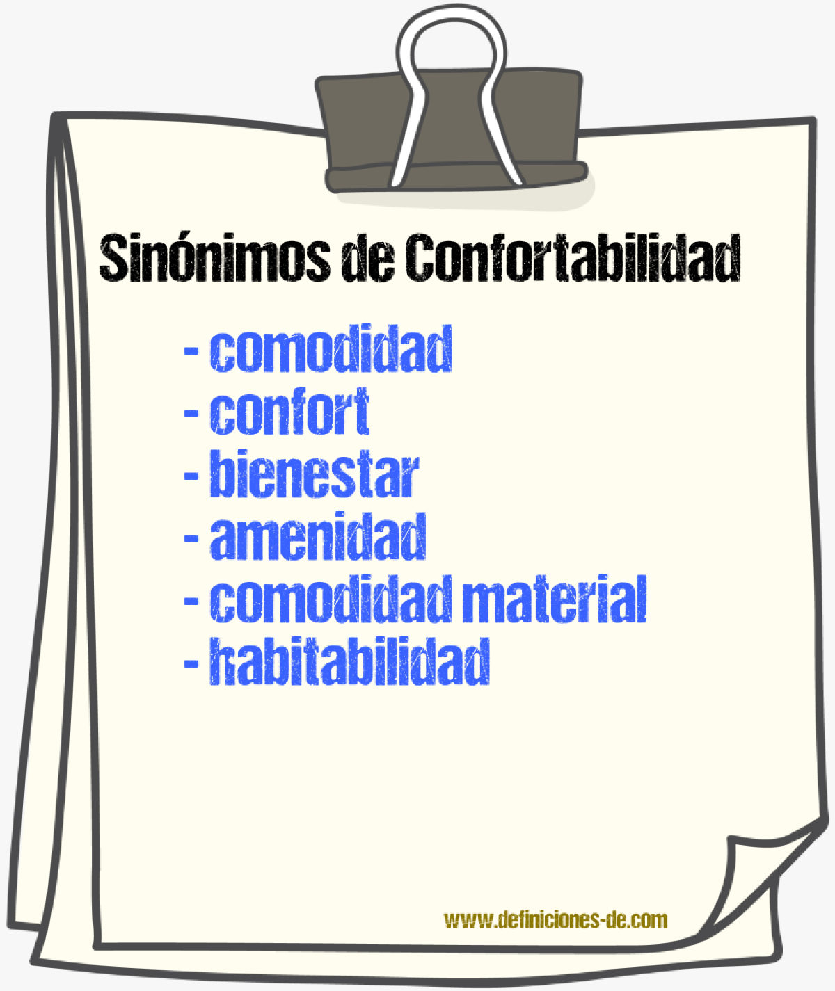 Sinónimos de confortabilidad