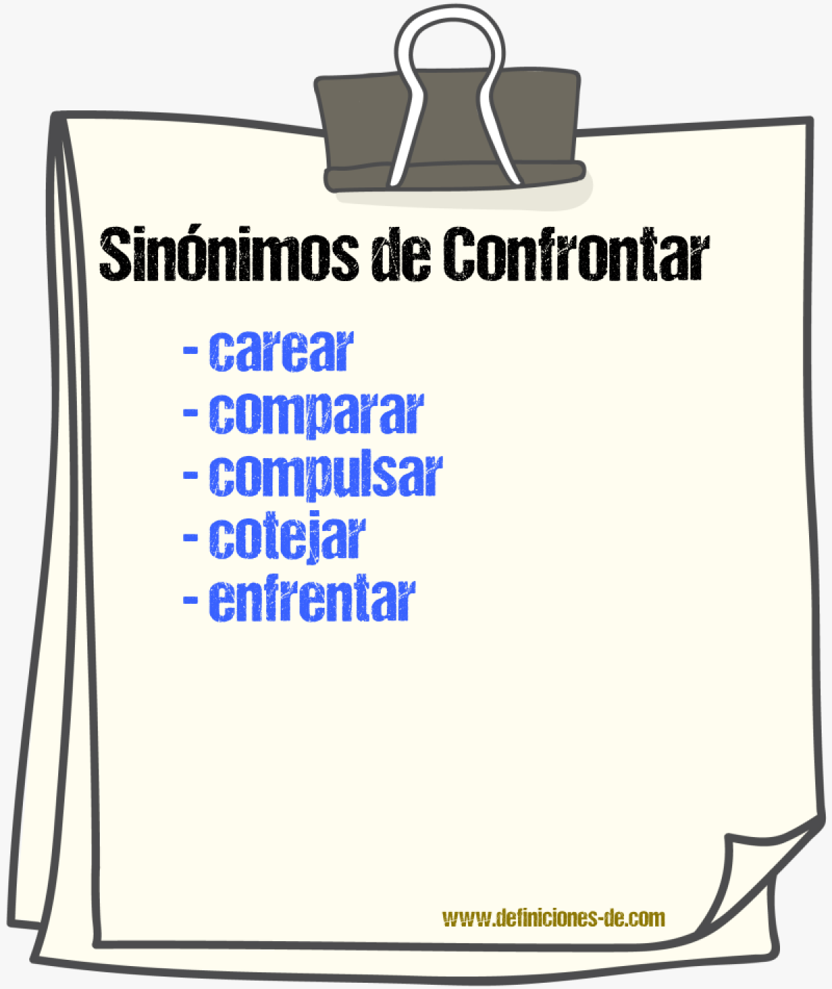 Sinnimos de confrontar