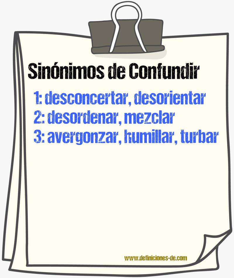 Sinnimos de confundir