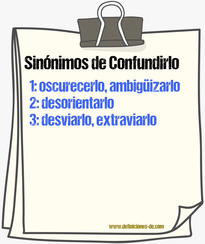 Sinónimos de confundirlo