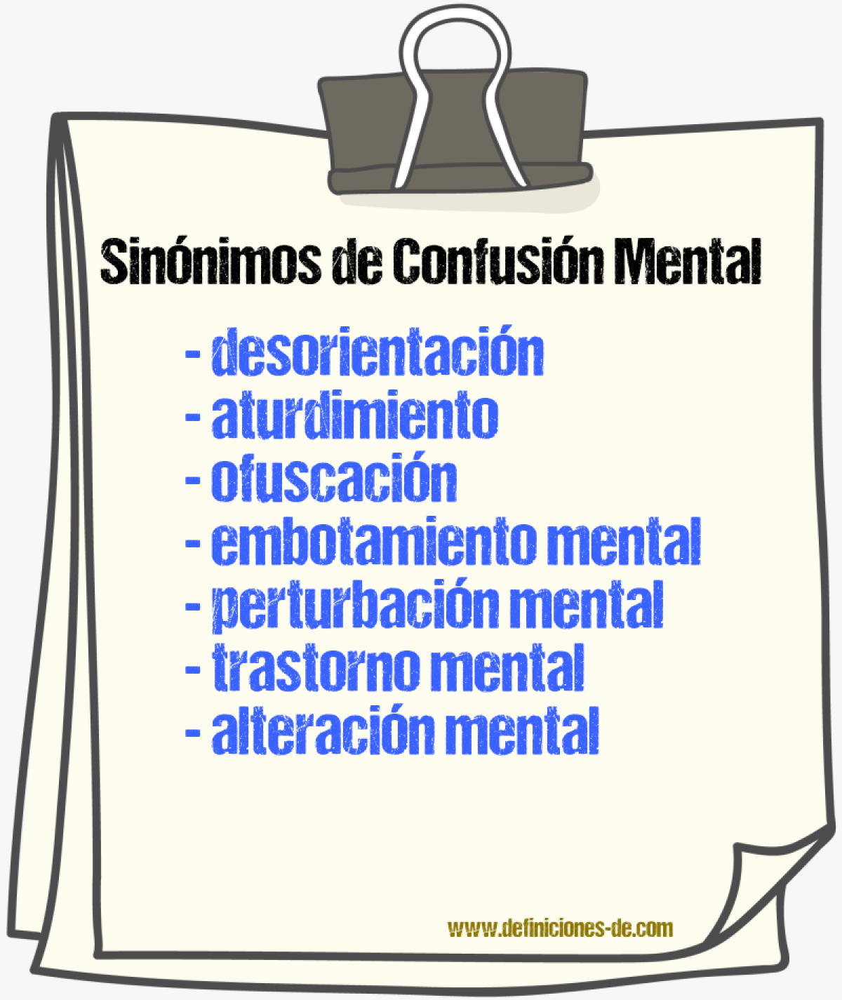 Sinónimos de confusión mental