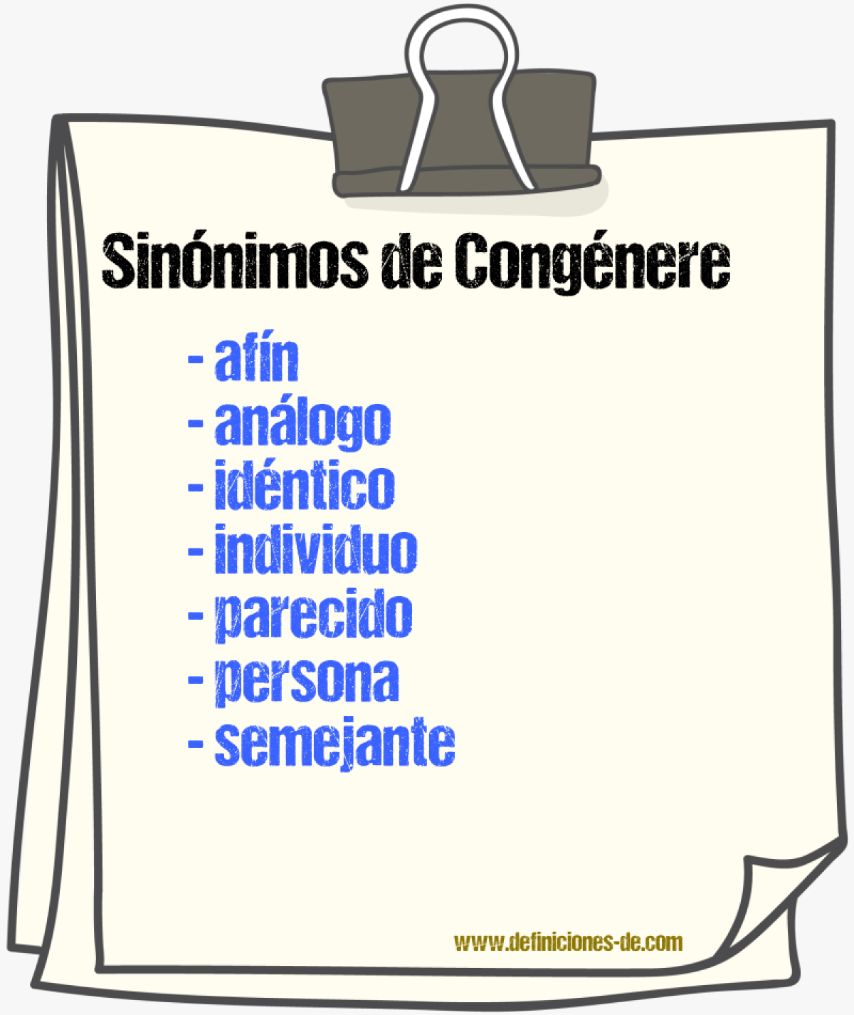 Sinnimos de congnere