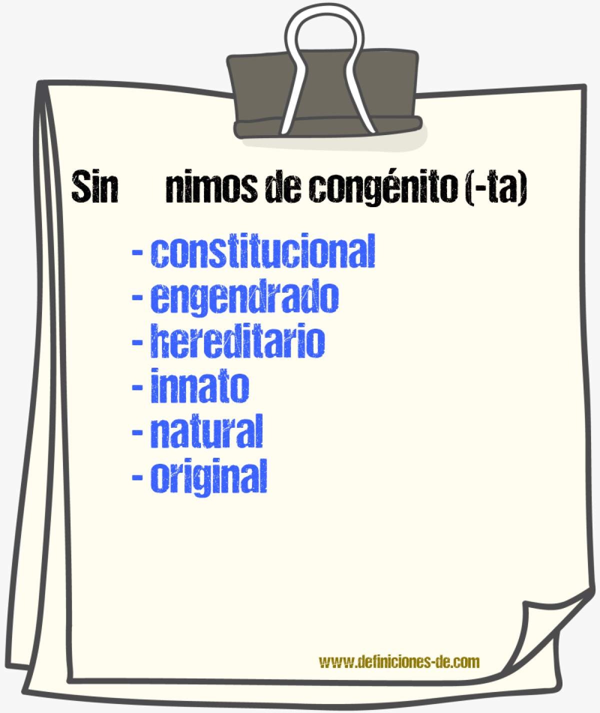 Sinnimos de congnito