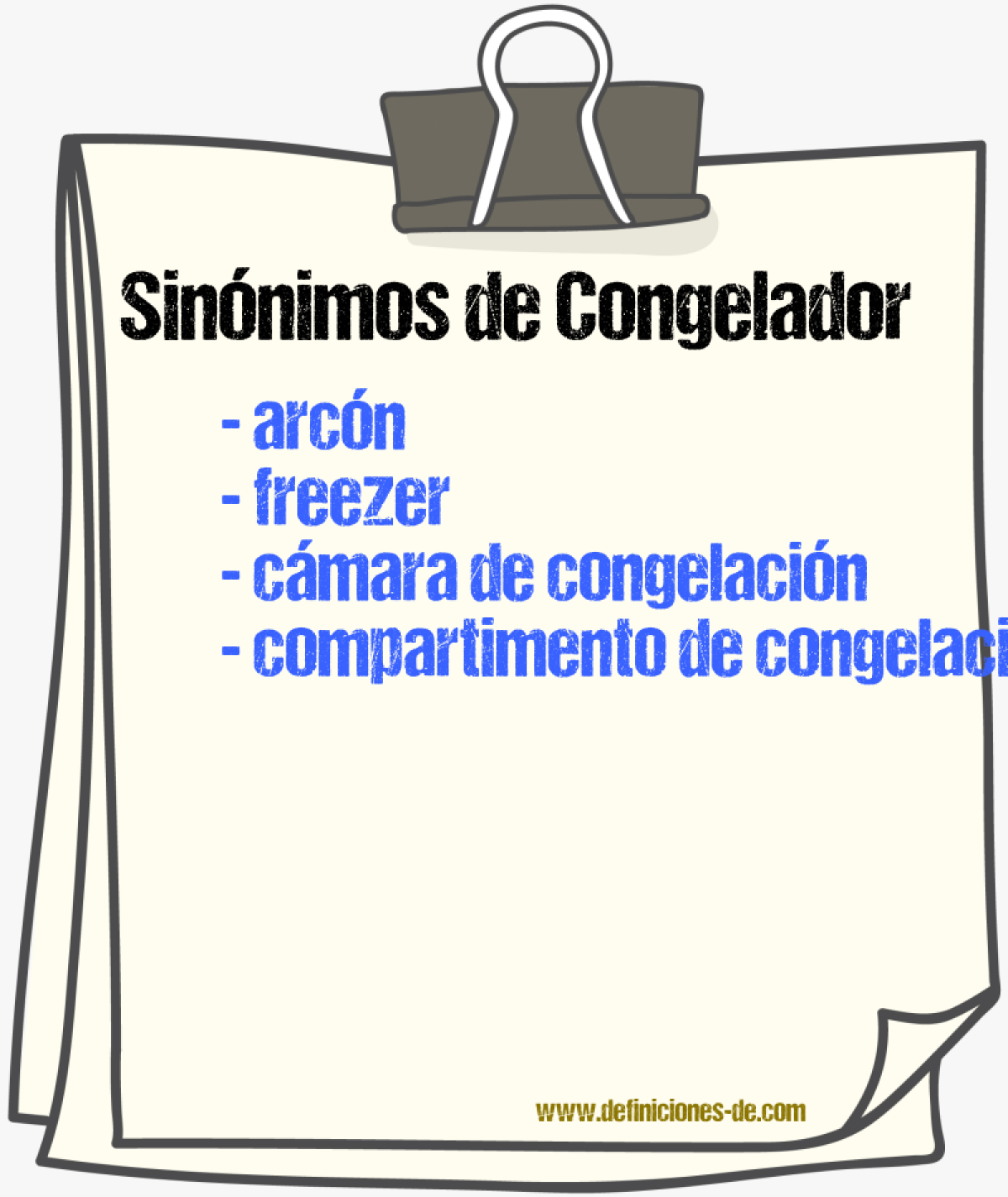 Sinónimos de congelador