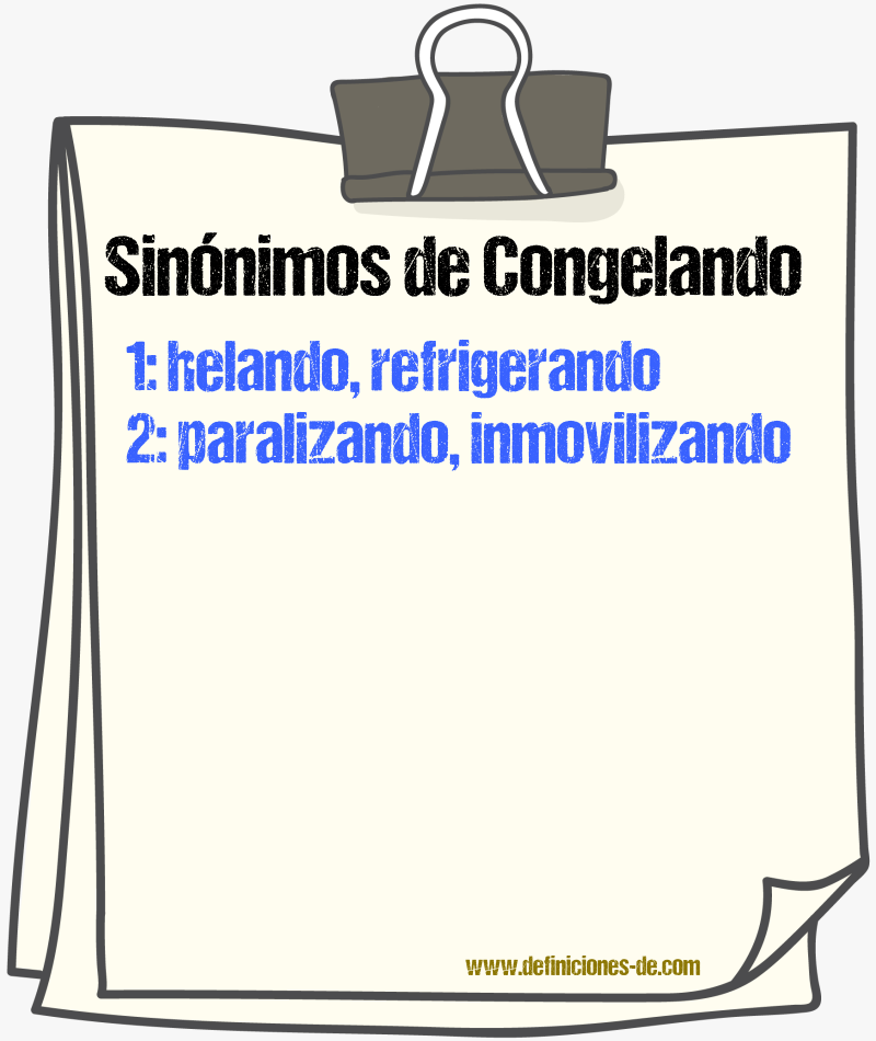 Sinónimos de congelando