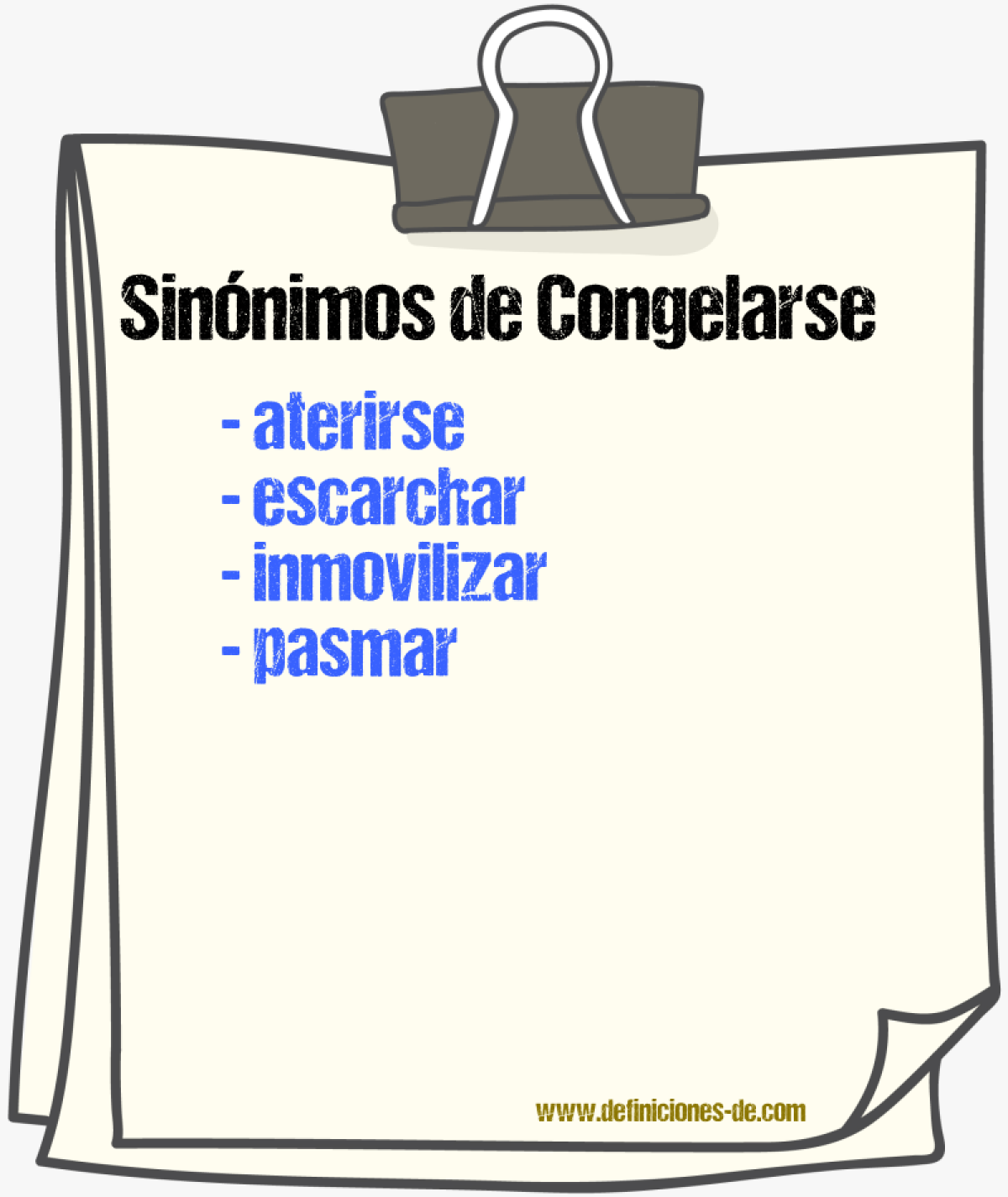 Sinnimos de congelarse