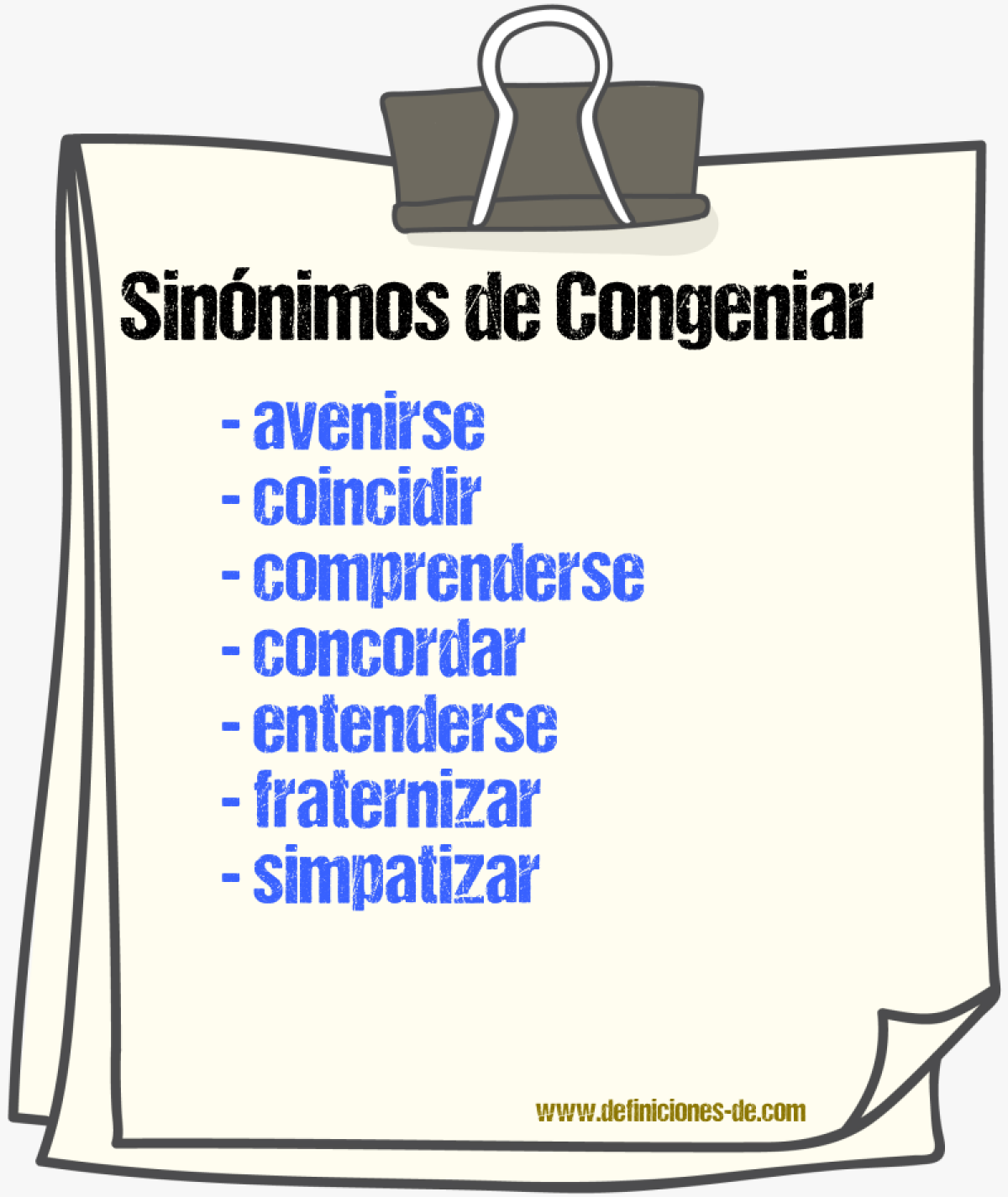 Sinnimos de congeniar