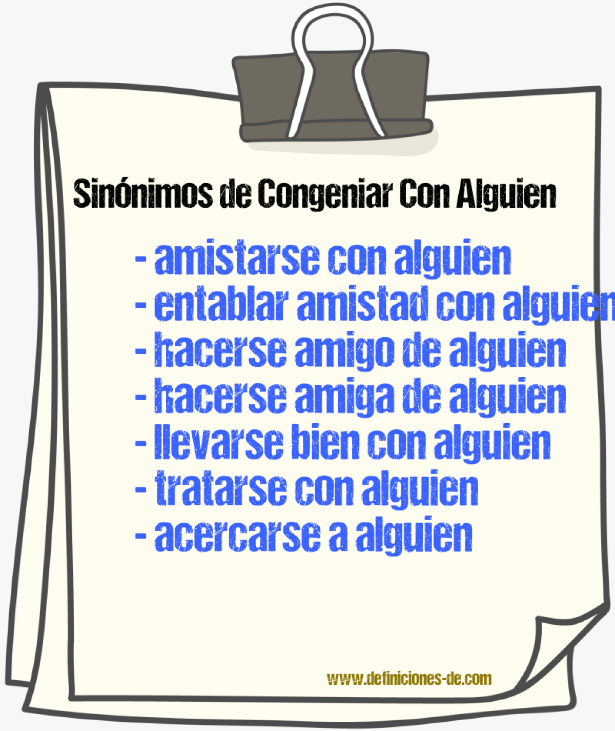 Sinónimos de congeniar con alguien
