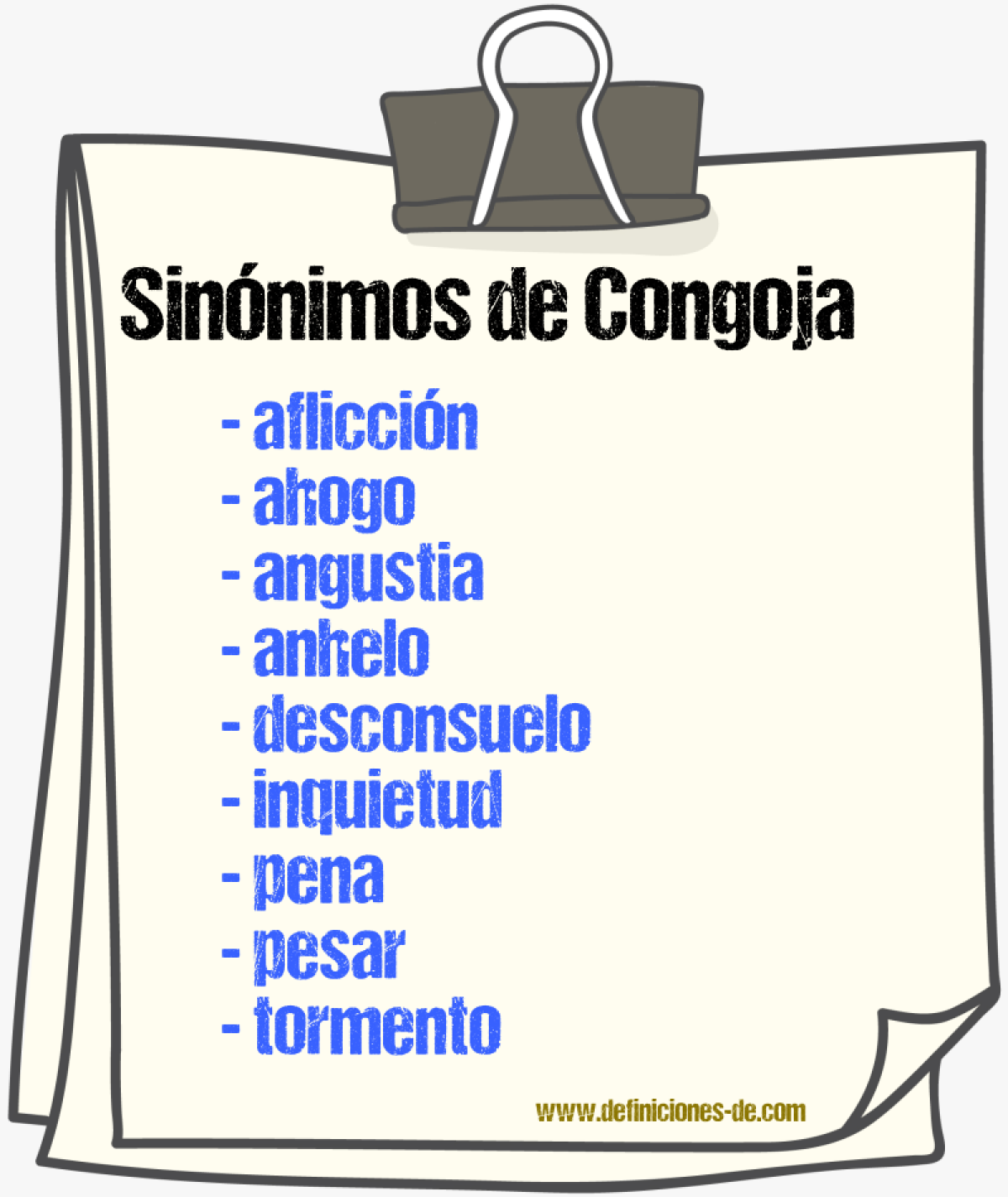 Sinnimos de congoja