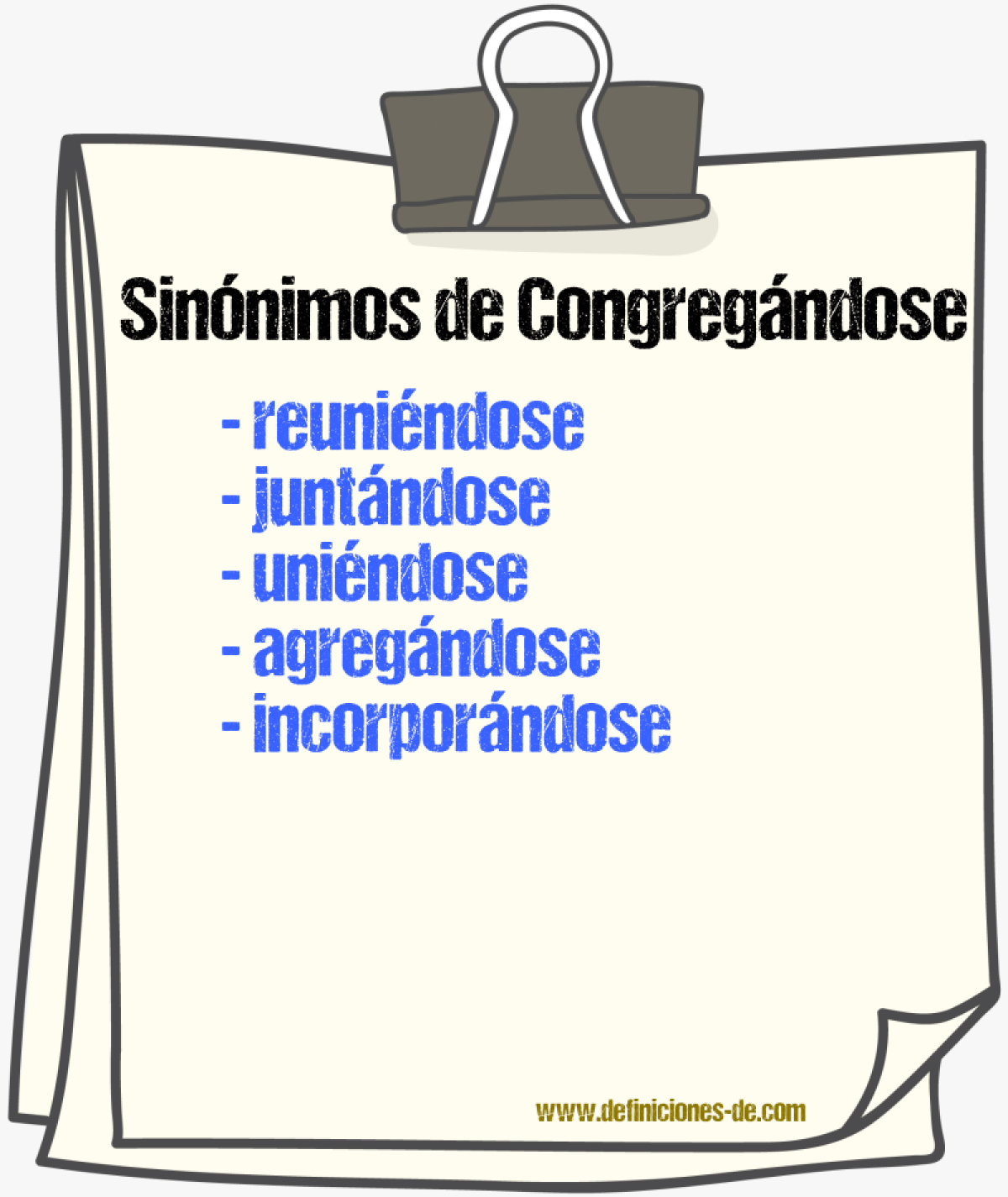 Sinónimos de congregándose
