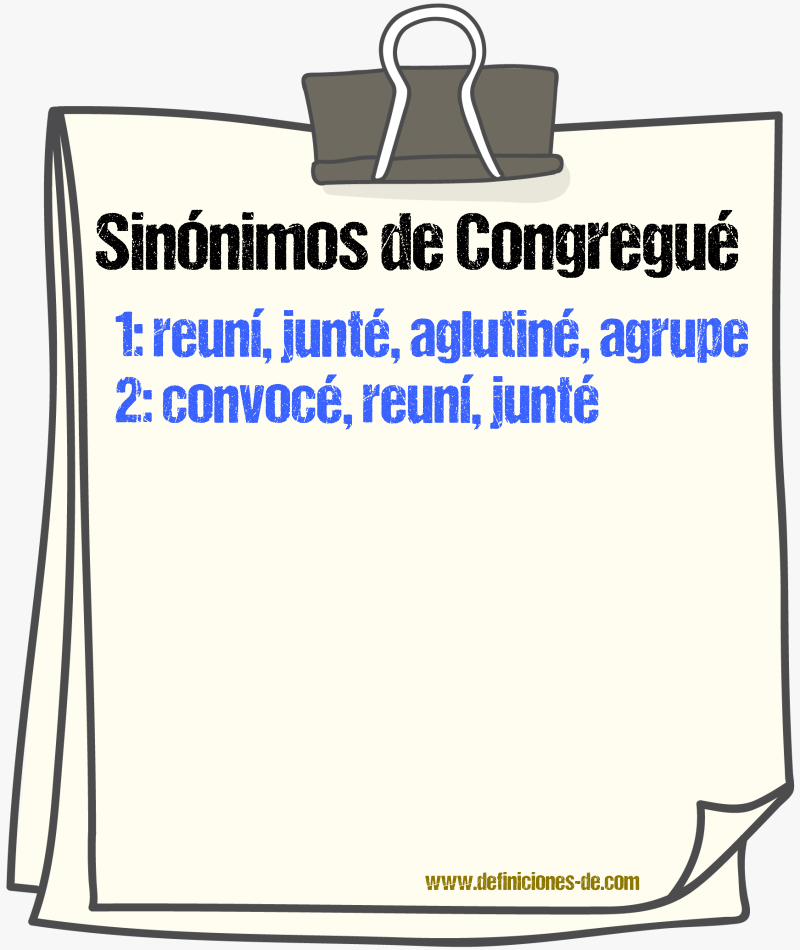 Sinónimos de congregué