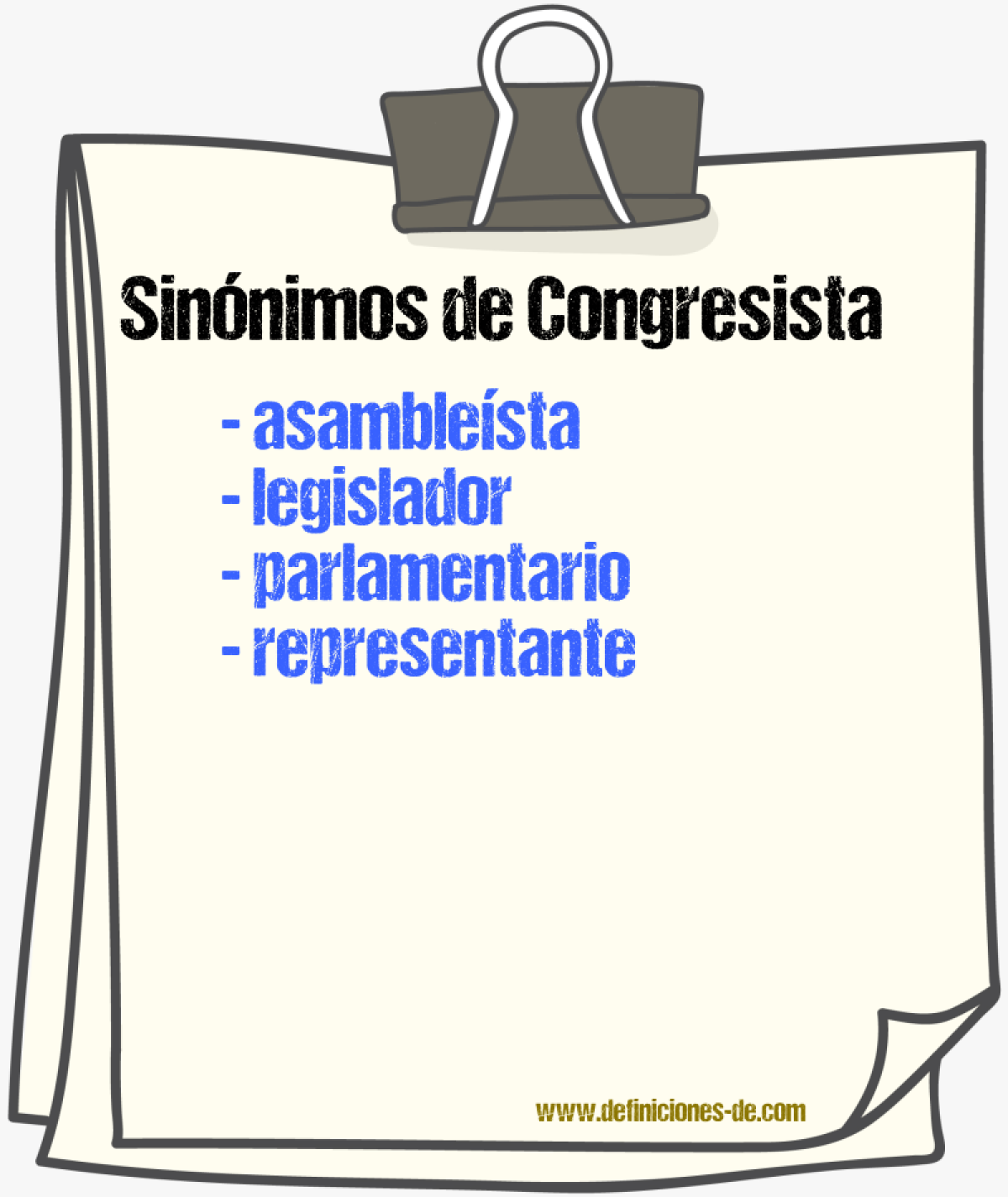 Sinnimos de congresista