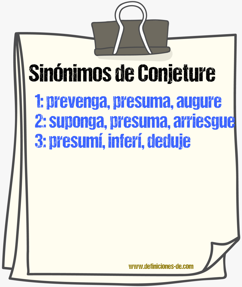Sinónimos de conjeture