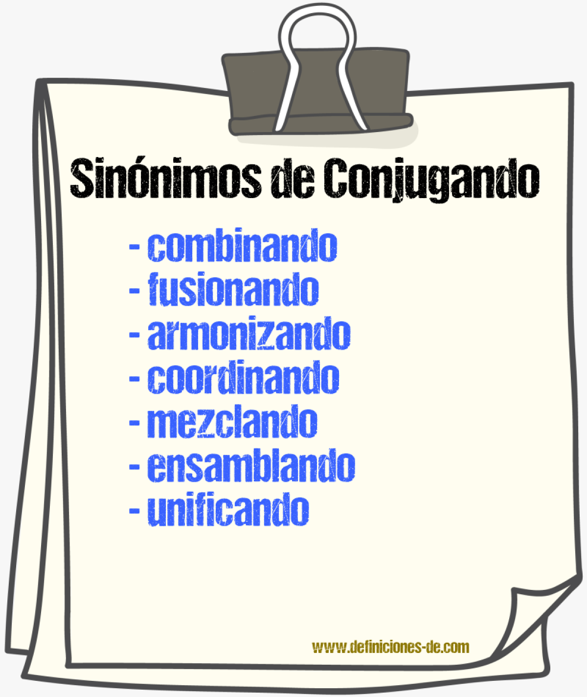 Sinónimos de conjugando